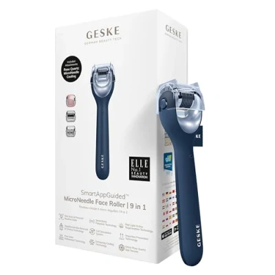 Afbeelding van GESKE SmartAppGuided™ MicroNeedle Face Roller 9 in 1 met rozenkwarts Microneedling Professioneel apparaat Naaldroller Schoonheidsrollergezicht Micronaaldroller