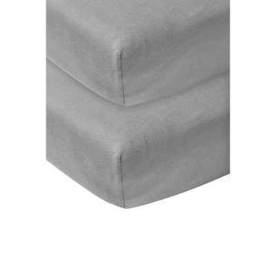 Afbeelding van Meyco Set Hoeslaken Ledikant 60x120 Grijs (2st)