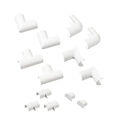 Afbeelding van D Line Micro+ kabelgoot klik accessoireset, verbind meerdere lengtes 20x10mm kabelgoot, kabel afdekken, 13 delig accessoireset elektrische wit