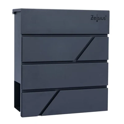 Afbeelding van Zelsius Solid brievenbus met krantenvak, RAL7016 antraciet, geïntegreerd soft close effect, wand of staande montage, brievenbus, wandbrievenbus,