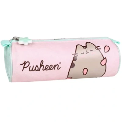 Afbeelding van Pusheen Potloodetui voor schoolmeisjes, rond, kokervorm, etui schoolbenodigdheden, roze 22x8x8cm (Pusheen Rond A)