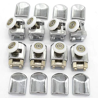 Afbeelding van YUANQIAN Set van 8 Singel Douche Deur Rollers Runners Wielen Katrollen 25mm Wiel Diameter Boven Badkamer Vervangende Onderdelen