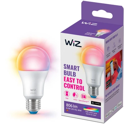 Afbeelding van WiZ Lamp Slimme LED Verlichting E27 Lichtbron Gekleurd en Wit Licht 60W Mat WiFi