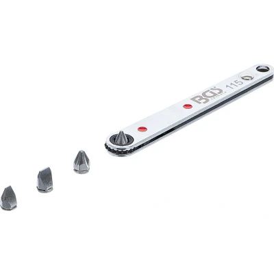 Afbeelding van BGS Bit ratelsleutel, extra dun binnenzeskant 1/4&quot; incl. 4 speciale bits