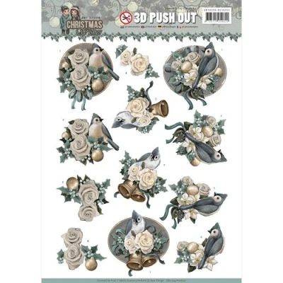 Afbeelding van Birds and Bells Christmas Wishes 3D Uitdrukvel Push Out Amy Design