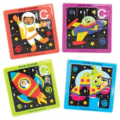 Afbeelding van Baker Ross AX211 Zonnestelsel Schuifpuzzels Pak Van 6, Ideaal Speelgoed En Cadeautjes Voor Kinderen