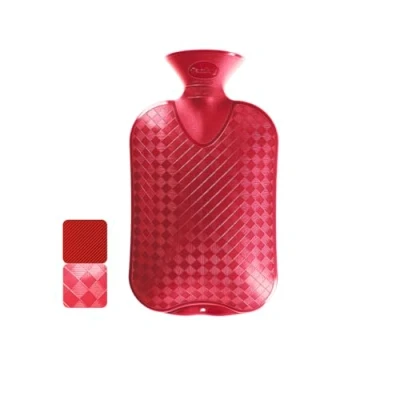 Afbeelding van 2x Fashy Warmwaterzak Enkele Ribbel Cranberry 2 liter