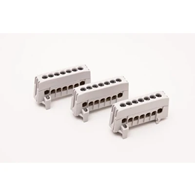 Afbeelding van Pollmann Elektrotechnik 3 stuks A7 F2 opvangklem, faseklem, vingerveilig, grijs, 7x 16mm²