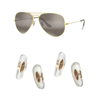 Afbeelding van HiCycle2 Ray Ban Vervangende 2 paar Neusbeschermers voor Aviator RB3025 RB3539 RB3026 RB3447 RB4263 RB3548 RB3716 RB3816 RB3548N Zonnebril Reparatiesets Clip on, Bonus Tas, Goud