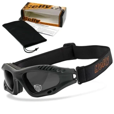 Afbeelding van Helly® No.1 Bikereyes® condensvrij, winddicht, HLT® kunststof veiligheidsglas volgens DIN EN 166 motorbril brilmontuur: mat zwart, bril: lichtrider
