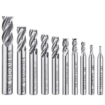 Afbeelding van Afunta 4 vouw boor set van 10 0,2 1,2 cm HSS CNC rechte schacht boorset voor boormachine, gereedschapsset hout, aluminium, staal en titanium