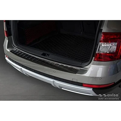 Afbeelding van Avisa Zwart RVS Achterbumperprotector voor Skoda Octavia III Scout 2014 2020 &#039;Ribs&#039;