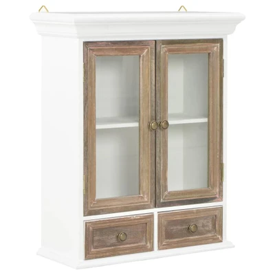 Afbeelding van Wandkast 49x22x59 cm bewerkt hout wit
