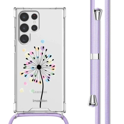Afbeelding van Samsung Galaxy S22 Ultra Hoesje Kunststof iMoshion Koordhoesje/Backcover/Softcase Sandstone Dandelion Telefoonhoesje
