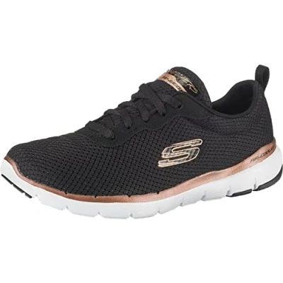 Afbeelding van Skechers FLEX APPEAL 3.0 FIRST INSIGHT dames Trainers Low Top , Black (Black Mesh/Rose Gold Trim Bkrg), 39.5 EU