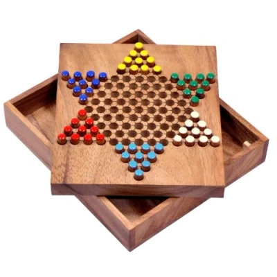 Afbeelding van LOGOPLAY Halma Gr. S Star Chinese checkers strategiespel gezelschapsspel gemaakt van hout