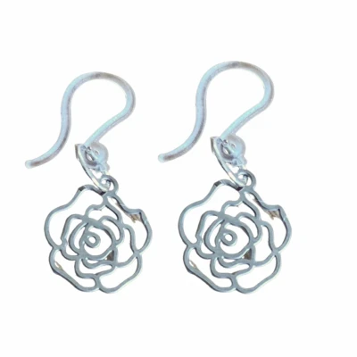 Afbeelding van Allergievrij oorbellen zilverkleur pioenroos Charme Bijoux