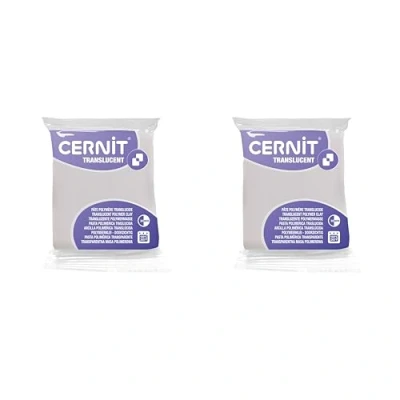 Afbeelding van CERNIT CE9256005AMZC Een set van 2 transparante polymeerdeeg, boetseerklei, kleur wit, blokken 56 g