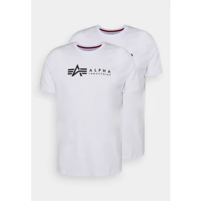 Afbeelding van NU 20% KORTING: Alpha Industries Shirt met ronde hals Label T 2 Pack (2 delig, Set van 2)