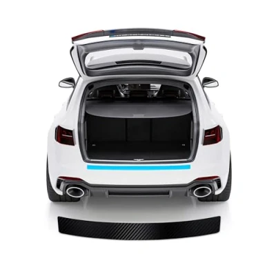 Afbeelding van Auto Bumperbescherming Folie Kofferbak Protector voor Volvo V60 2011 2012 2018 Koolstofvezel Bumperfolie Antikras Lakbeschermer Instaplijsten