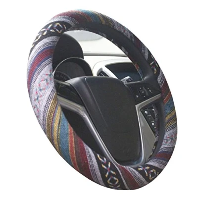 Afbeelding van Mayco Bell 2018 etnische stijl grof linnen stof auto stuurhoes antislip en zweetabsorptie wrap (E)
