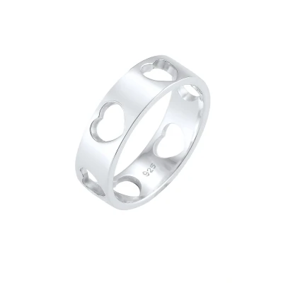 Afbeelding van Elli HERZ Liebe CUT OUT Loreena Ring, Dames, Maat: 54, Silber