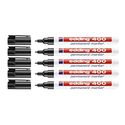 Afbeelding van Edding Permanent marker zwart 400 01 (1 mm, zwart, 5 pennen)