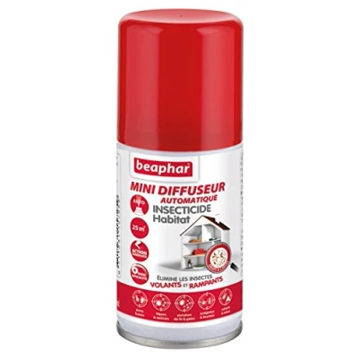 Afbeelding van Beaphar Mini diffuseur automatique insecticide habitat Tue les insectes volants, rampants, ufs et larves Permet de traiter 25 m² Action longue durée jusqu&#039;à 6 mois Flacon 75 ml