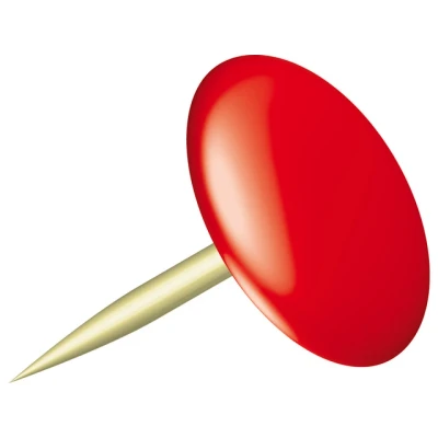 Afbeelding van punaises Alco Sun 9,5mm messing doos a 100 stuks rood