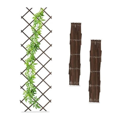 Afbeelding van plantenklimrek set van 3 180 x 60 cm uitschuifbaar trellis dennenhout