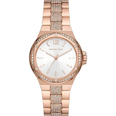 Afbeelding van Michael Kors MK7362 Horloge Lennox staal rosekleurig wit 37 mm