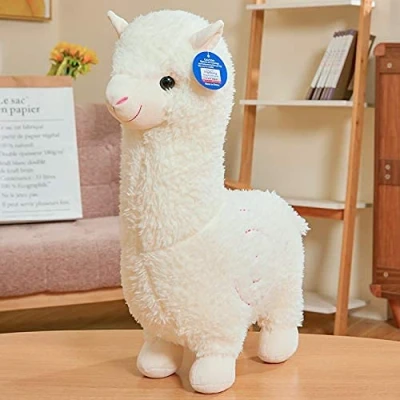 Afbeelding van XIAOHONG 46CM alpaca pluche speelgoed, lama knuffeldier grote lamacorn pop knuffel kussen zacht pluizig witte gevulde speelgoed kinderen geschenken