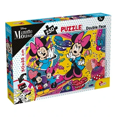 Afbeelding van LISCIANI Minnie Mouse Puzzle Maxi Floor 250 Stukken 2 in 1 Dubbelzijdig Puzzel en Kleurspel Karton 70 x 50 cm Voor Kinderen vanaf 3 Jaar Gemaakt Italië