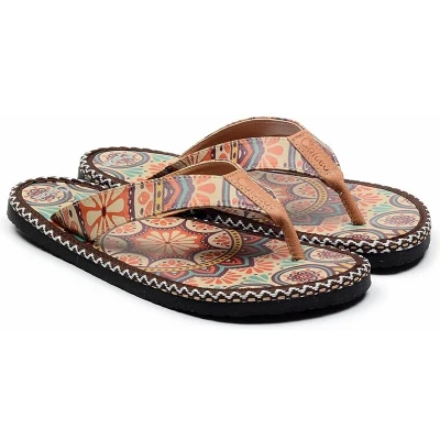 Afbeelding van GOBY Kleurrijk Patroon Sandalen Slippers Hoge kwaliteit Handmade Maat 36