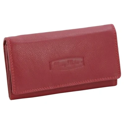 Afbeelding van Money Maker Leren damesportemonnee, grote portemonnee met RFID bescherming, Wallet, rood