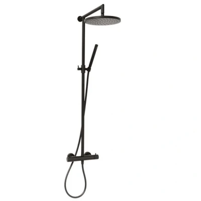 Afbeelding van DEMM Shower douchecombinatie thermostaat met regendouche mat zwart 1208946968