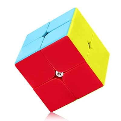 Afbeelding van ROXENDA Speed Cube 2x2 Magische Kubus Stickerloos Professioneel &amp; Solide Duurzaam, Draait Sneller dan het Origineel (2x2x2)