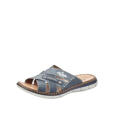 Afbeelding van Rieker heren 25199 slippers, Blauw denim jeans 14, 46 EU