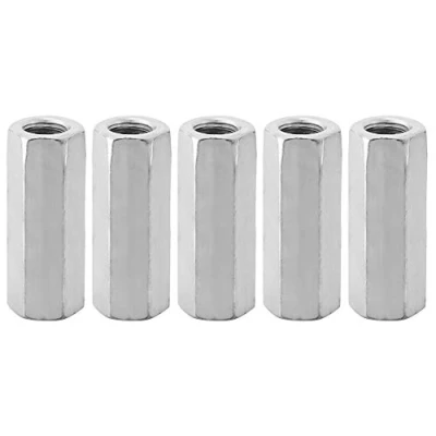 Afbeelding van 5 stuks koppelingsmoeren hex lange stang hulsmoeren koolstofstaal standoff M12 schroefdraad bevestigingen (M12 x 50)