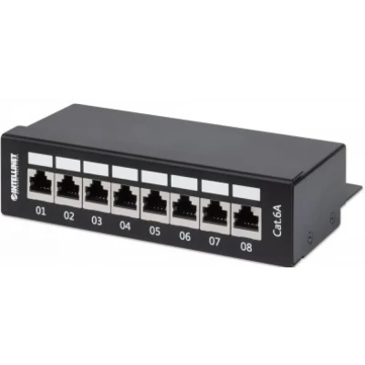 Afbeelding van Intellinet 720908 8 poorten Patchpaneel 483 mm (19) CAT 6A Zwart