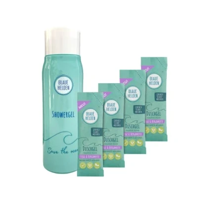 Afbeelding van Blaue Helden Douchegel vijg &amp; bergamot starterset + 4x navulpoeder
