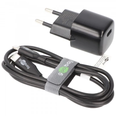 Afbeelding van USB C oplader + lightning kabel 3000 mA Goobay
