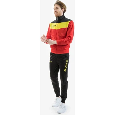 Afbeelding van Trainingspak Givova TR024, Tuta Campo BELGIË, Zwart/Rood/Geel, maat 98 104 (5XS)
