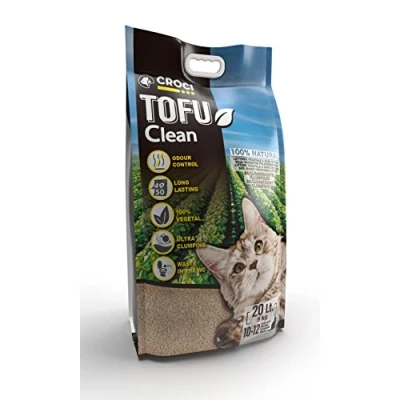Afbeelding van 20 l (ca. 9 kg) Croci Tofu Clean Kattenbakvulling