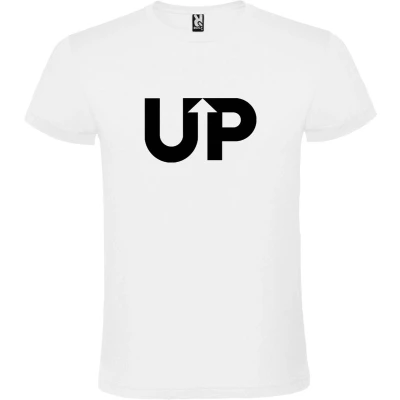 Afbeelding van Wit T Shirt met “ UP logo Zwart Size XXXXL