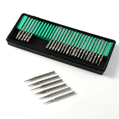 Afbeelding van SENRISE Diamant Burr 30Pcs 3Mm Schacht Rotary Set Diamond Boor Kit Voor Glas Edelsteen Metalen Slijpen Tool Accessoires
