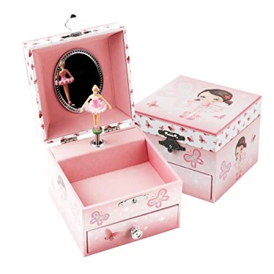 Afbeelding van TAOPU Muzikale Sieraden Doos met Uittrekbare Lade en Spinning Ballerina Meisje Muziekdoos Opbergtas voor Meisjes