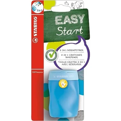 Afbeelding van STABILO EASYsharpener Ergonomische 3 In 1 Puntenslijper Linkshandig Blauw Geschikt Voor Alle Potloden