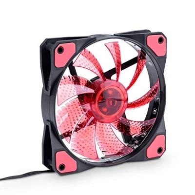 Afbeelding van AKYGA AW 12C BR 15 led behuizingsventilator, 120 mm, ventilator voor PC Molex 12V, rood/zwart