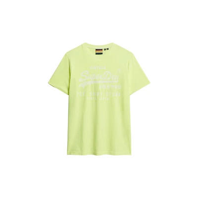 Afbeelding van Superdry Vintage LOGO Tshirt print, Heren, Maat: Medium, Dry fluro yellow